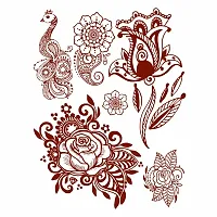 Voorkoms Rose henna Mehndi Design Fake Lace tattoo stickers Metallic temporary flash tattoos instant  use Temporary tattoo sticker for girls womens-thumb1