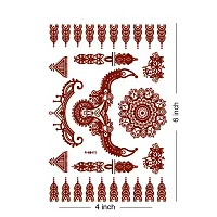 Voorkoms Jewellry henna Mehndi Design Fake Lace tattoo stickers Metallic temporary flash tattoos instant  use Temporary tattoo sticker for girls womens-thumb2