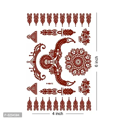 Voorkoms Jewellry henna Mehndi Design Fake Lace tattoo stickers Metallic temporary flash tattoos instant  use Temporary tattoo sticker for girls womens-thumb3