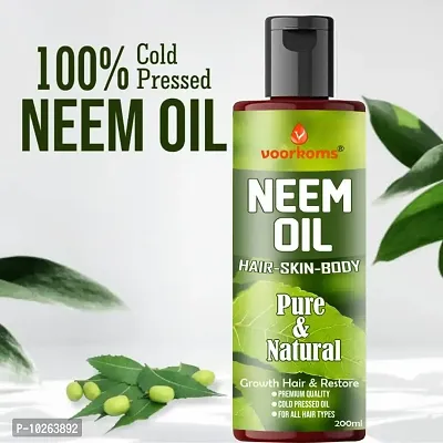 Voorkoms Multipurpose Pure Neem Oil for Hair  Skin - Remove pimples, acne and cure any fungal infection from skin - Best mosquito  Bugs Repellent Spray On Plants  Garden 200 ml-thumb2