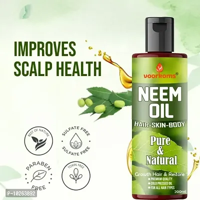 Voorkoms Multipurpose Pure Neem Oil for Hair  Skin - Remove pimples, acne and cure any fungal infection from skin - Best mosquito  Bugs Repellent Spray On Plants  Garden 200 ml-thumb4