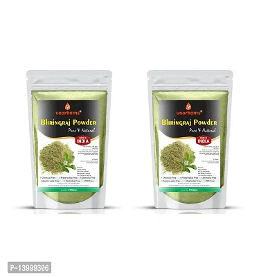 Voorkoms 100% Natural Organic Bhringraj Powder For Nourishment Of Skin And Fighting Hair Fall, Hair Growth  Conditioning Naturally | Natural Hair Care (200g) Pack of 2