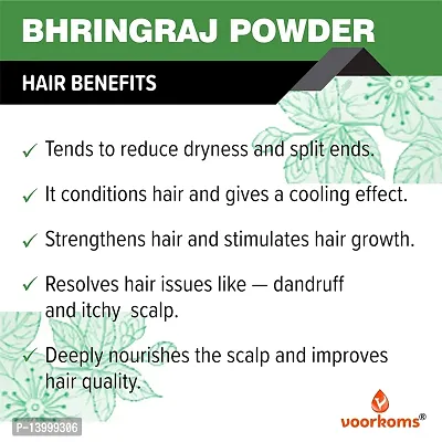 Voorkoms 100% Natural Organic Bhringraj Powder For Nourishment Of Skin And Fighting Hair Fall, Hair Growth  Conditioning Naturally | Natural Hair Care (200g) Pack of 2-thumb2