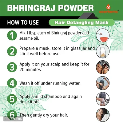 Voorkoms 100% Natural Organic Bhringraj Powder For Nourishment Of Skin And Fighting Hair Fall, Hair Growth  Conditioning Naturally | Natural Hair Care (200g) Pack of 2-thumb4