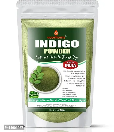 Indigo Powder Organic For Hair Pure Neel Powder Black/Brown Hair  Beard Dye/Color ndash; Black 100G