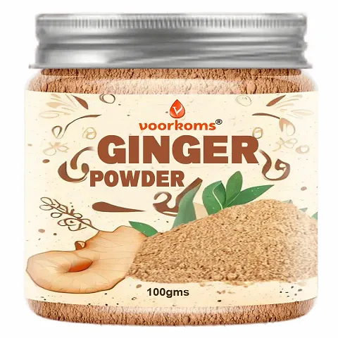 Voorkoms Organic Ginger Powder - 100% Pure, Hand-Pounded - Perfect for Cooking, Baking  Tea - No GMOs or Added Preservatives | Sukku Podi | Dry Sonth/Adrak Powder for Cooking and Health - 100 Grams