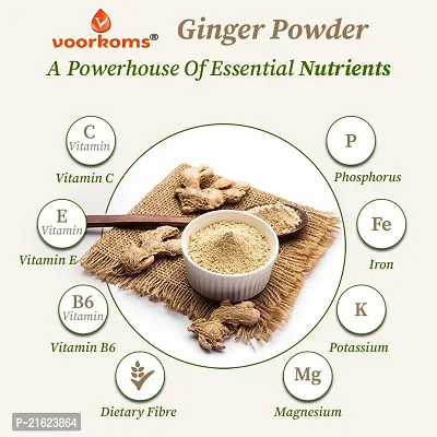 Voorkoms Organic Ginger Powder - 100% Pure, Hand-Pounded - Perfect for Cooking, Baking  Tea - No GMOs or Added Preservatives | Sukku Podi | Dry Sonth/Adrak Powder for Cooking and Health - 100 Grams-thumb4
