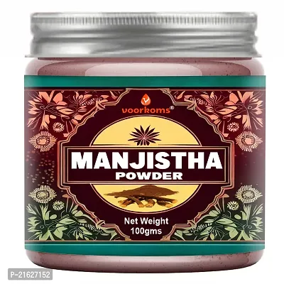 Voorkoms Natural Organic Manjistha (Rubia Cordifolia) Powder || 100 Gm || Ayurvedic Herbal Powder || For Hair,Face,Internal Consume