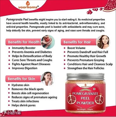 Voorkoms Pomegranate Peel Powder (Punica Granatum/Anar Peel Powder) For Face Pack | Hair Pack | Acne-Spot Treatment | Hair fall Treatment - 100 GM-thumb3