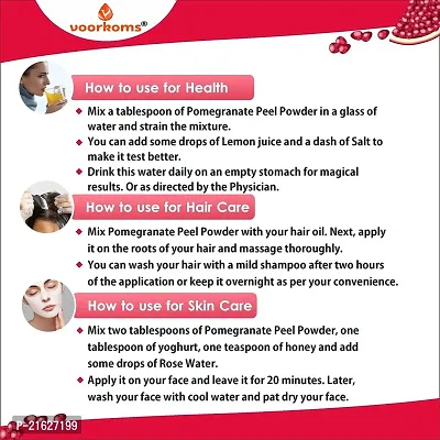 Voorkoms Pomegranate Peel Powder (Punica Granatum/Anar Peel Powder) For Face Pack | Hair Pack | Acne-Spot Treatment | Hair fall Treatment - 100 GM-thumb5