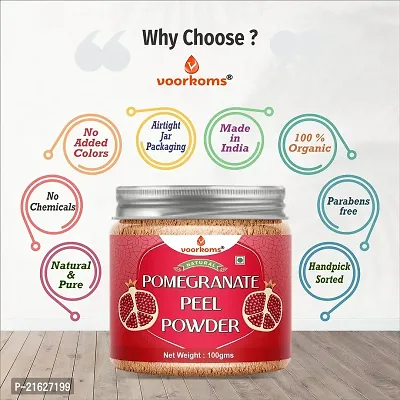 Voorkoms Pomegranate Peel Powder (Punica Granatum/Anar Peel Powder) For Face Pack | Hair Pack | Acne-Spot Treatment | Hair fall Treatment - 100 GM-thumb4