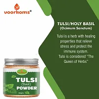 Voorkoms Tulsi Leaves Powder (100 Grams) (Pack of 1)| | Holy Basil Powder For Health, Skin  Hair| Non GMO | No Added Preservative-thumb1