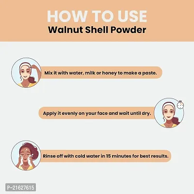 Voorkoms Walnut Shell Powder 100g | The Right Particle Mesh for Natural Face Scrubs Soaps  Exfoliating Face Masks | Exfoliates Skin Gently-thumb2