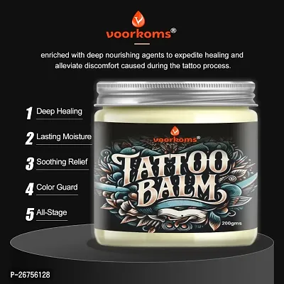 Voorkoms Tattoo Balm Tattoo Shiner Tattoo Butter 100% Natural and Vegan Aftercare Moisturizer for Fresh and Healed Tattoos Tattoo Wax- No Parabens - 200g-thumb2