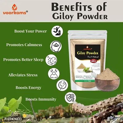 Voorkoms Premium Giloy Powder Ayurvedic Immune Booster  Herbal Health Tonic 100gm-thumb3