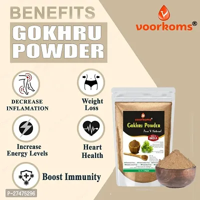 Voorkoms Premium Gokhru Powder Ayurvedic Herbal Remedy for Male Health  Vitality 100gm-thumb4