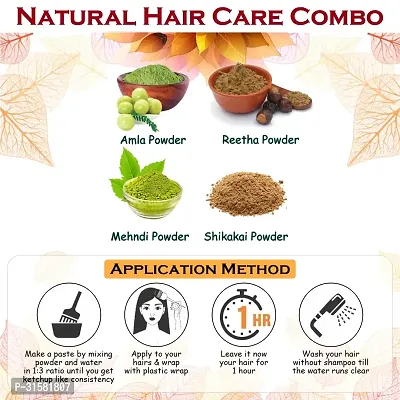 Shikakai, Reetha, Amla and Mehndi Powder for Hair Coloring  Shining Hair Powder-thumb2