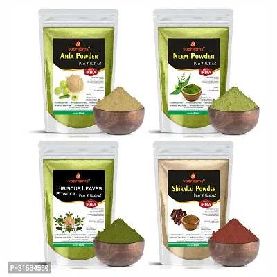 Amla, Shikakai, Neem and Hibiscus Leaves Powder for Hair Care Combo Powder-thumb0