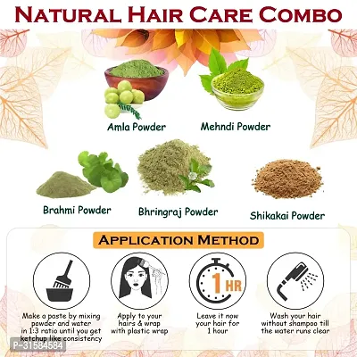 Amla, Bhringraj, Brahmi, Mehndi and Shikakai Powder for Hair Care Combo Powder-thumb4