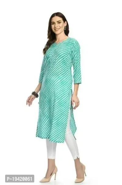 Beautiful stylish Green  lehariya Kurti-thumb2