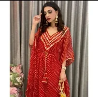 Beautiful Red Rayon Fabric Kaftan With Pant-thumb1