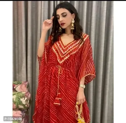 Beautiful Red Rayon Fabric Kaftan With Pant-thumb2