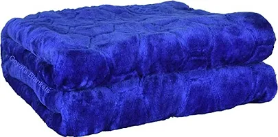 Heavy Blue Double Bed Mink Blanket for Winter-thumb1