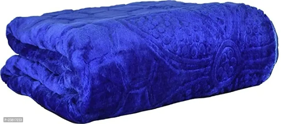 Heavy Blue Double Bed Mink Blanket for Winter-thumb3