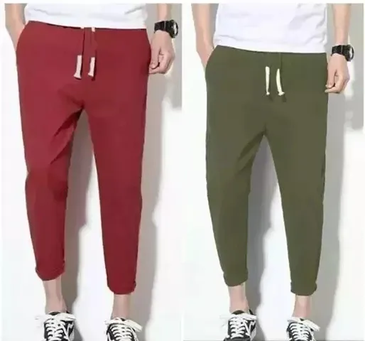 Stylish Solid Easy Wash Track pant For Men Pack of 2