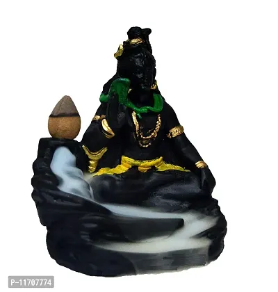 Generic Lord Shiva Smoke Back Flow Cone Incense Holder, Agarbatti Incense Decorative Showpiece Backflow Scented Cone Incenses H - 12 cm-thumb3