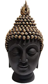 kaal Lord Budda' Face Statue Showpiece Special for Decoration, Pooja, Health, Protection, Prosperity and Success, Best for Gifting Purpose, (Single, Color- Black  Golden-thumb1