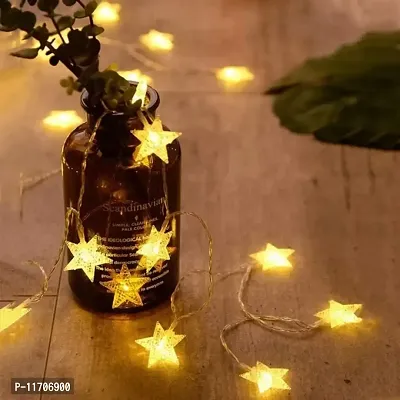 16 led Star Fairy String Lights Warm White for Diwali, Christmas, and Decorations Indoor and Outdoor (Warm White, 16 Stars)