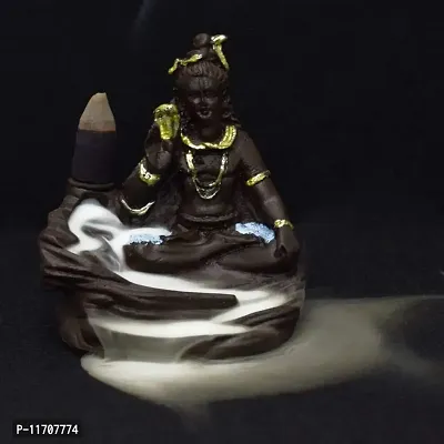 Generic Lord Shiva Smoke Back Flow Cone Incense Holder, Agarbatti Incense Decorative Showpiece Backflow Scented Cone Incenses H - 12 cm-thumb0