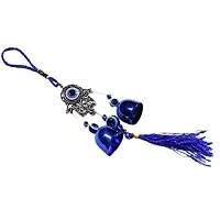 AG Unique Collection Steel and Metal Evil Eye Hanging for Protection, Good Luck Charm Wind Chimes and Prosperity at Office and Home H-28cm ( Random Design Will be Sent)-thumb1