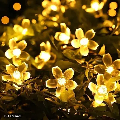 16 LED 4 Meter Blossom Flower Fairy String Lights, Christmas Lights for Diwali Home Decoration (16 Led Flower White) Indoor String Lights