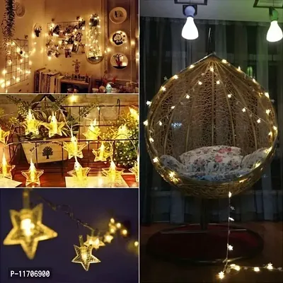 16 led Star Fairy String Lights Warm White for Diwali, Christmas, and Decorations Indoor and Outdoor (Warm White, 16 Stars)-thumb5