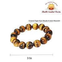 Shubh Sanket Vastu Crystal Tiger Eye ( beads 8 mm) Bracelet 3 inches-thumb1