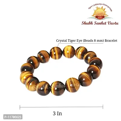 Shubh Sanket Vastu Crystal Tiger Eye ( beads 8 mm) Bracelet 3 inches-thumb2