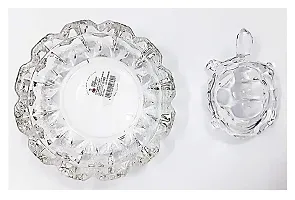 Crystal Tortoise in Plate- Fang Shui Vastu Set Best Gift for Career (KACHUA Plate)-thumb3