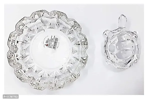 Crystal Tortoise in Plate- Fang Shui Vastu Set Best Gift for Career (KACHUA Plate)-thumb4