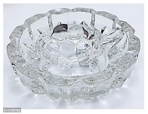 Crystal Tortoise in Plate- Fang Shui Vastu Set Best Gift for Career (KACHUA Plate)-thumb3