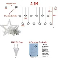 Nature Mayaa 12 Stars 138 LED Curtain String Lights Window Curtain Lights with 8 Flashing Modes Decoration for Christmas, Wedding, Party, Home, Patio Lawn Warm White (138 LED-Star)-thumb4