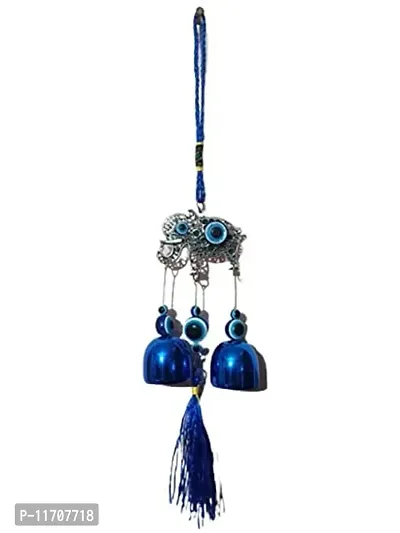 AG Unique Collection Steel and Metal Evil Eye Hanging for Protection, Good Luck Charm Wind Chimes and Prosperity at Office and Home H-28cm ( Random Design Will be Sent)