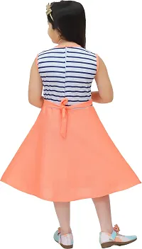 RUBAZ Girls Midi/Knee Length Party Dress  (Orange, Sleeveless)-thumb2