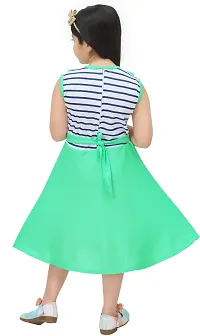 Girls Midi/Knee Length Party Dress  (Green, Sleeveless)-thumb1