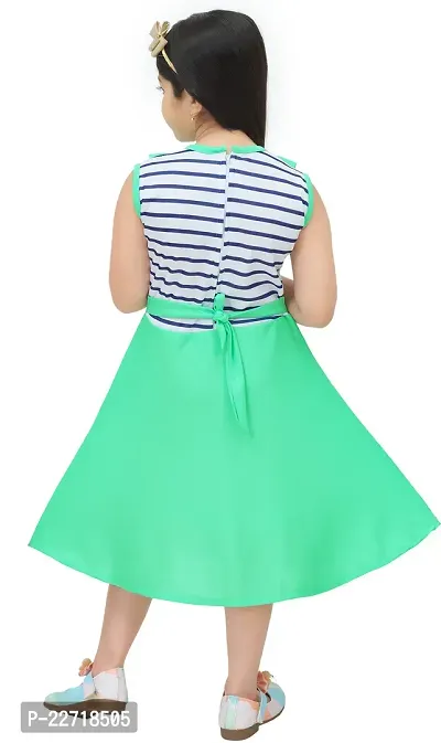 Girls Midi/Knee Length Party Dress  (Green, Sleeveless)-thumb2