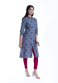 Bachuu Women's Cotton Front Slight Straight Kurti Size S M L XL XXL-thumb2