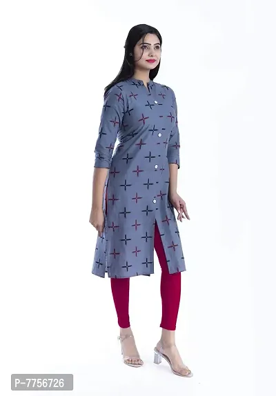 Bachuu Women's Cotton Front Slight Straight Kurti Size S M L XL XXL-thumb3