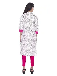 Bachuu Girls and Women Cotton Printed Straight Kurti (BO_51_Whitepinkleaves_L)-thumb3