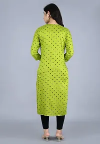 Bachuu Women's Rayon Round Neck Printed Straight Kurti | 3/4 Sleeve-thumb2